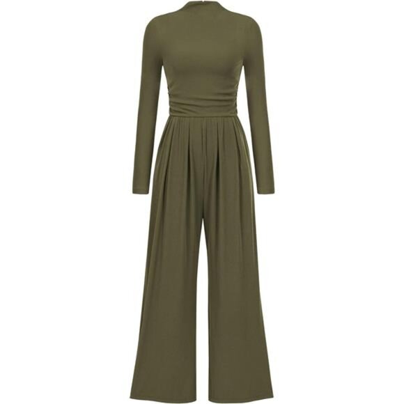 Jumpsuits Mock Neck Romper One Piece Outfits Green - Picture 1 of 6